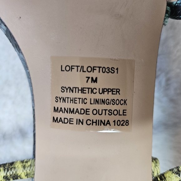 Steve Madden Loft Strappy Open Toe Heels Multi Color Snake Skin Kitten Heel - Picture 6 of 6